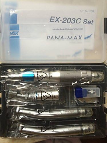 Dental High Speed Handpiece Low Speed Handpiece Kit Nsk Style (Ex203c + 2 Pana Max) 4 Holes Push + cartridge by USdentalsupply