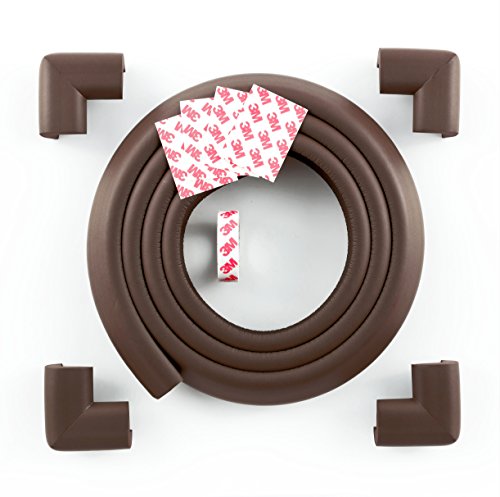 Edge Armor 4 CORNER Protectors PLUS 2 METERS of Edge Guard - Brown