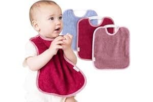 Bugalin Baberos bebe impermeables |Packs - Baberos goma elastica guarderia | Fáciles de Poner y Quitar | De Rizo y Tela Impermeable, Babero Ideal para la Guarderia | Fabricados en España