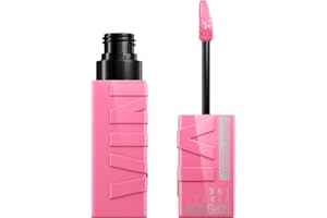 Maybelline New York Rossetto Liquido, Effetto Vinilico, Fino a 16H di Tenuta, Colore Brillante Senza Sbavature, Super Stay Vinyl Ink Pink Mix, Tonalità: 155 Upbeat