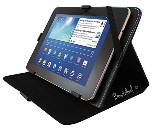 Schwarz PU Lederner Tasche Case Hülle für Leotec L-PAD Space III S 7 7″ Zoll Tablet PC + Displayschutzfolie und Stylus - 2