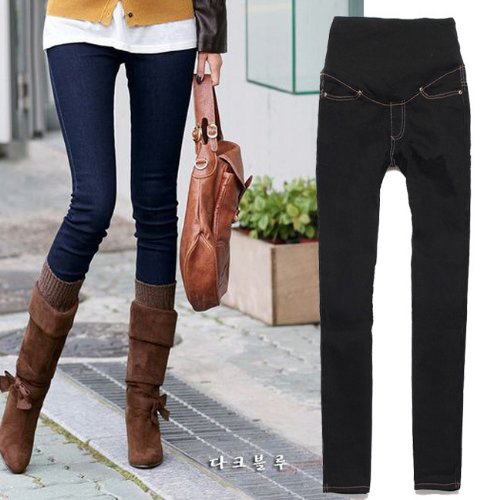 LADIES WOMEN FASHIONABLE SKINNY MATERNITY JEANS BLUE SIZE 8 10 12 14 16 18 LEG 32inch NO1 SELLER! (SIZE 8)