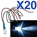 Produktbild 20 Stück WIRED 5 MM LED 12 V weißes Licht ULTRA LUMINOL