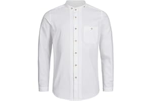 Stockerpoint Trachtenhemd OC-Fredi | Weiss mit Stehkragen| Regular Fit