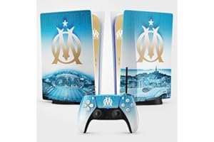 FFRAME Sticker PS 5 Foot, Autocollant pour PS 5 Foot, Console et Manette, Edition Standard Disque, Skin Marseille PS 5 (1 Manette)