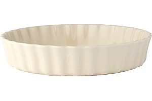 Emile Henry EH026028 Plat à Tarte Céramique Beige Argile 28 x 28 x 5,5 cm