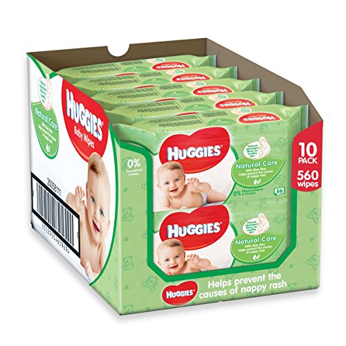 Huggies Natural Care Baby Wipes, 56 Wipes (Pack of 10, Total 560 Wipes)