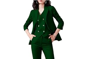 BOTONG Ensemble 3 pièces pour femme - Costume de bureau - Blazer - Gilet - Pantalon - Tenue professionnelle - Tenue de bal de fin d'année, tenue décontractée