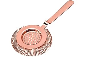 COCKTAIL7 Passoire à Cocktail Professionnelle Cuivre pour Shaker et Verre à Mélange, Acier Inoxydable 304, Encoche de Stabilité Intégrée, Accessoire Mixologie (4 Couleurs Disponibles)