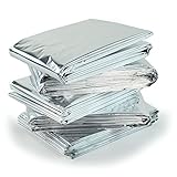 JFA Medical 5 x Individually Packaged Emergency Survival Blankets - reflective to maintain body heat