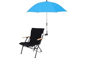 KEEMEN Chair Umbrella with Clamp, Portable Clip Umbrella for Beach Chairs, Patio, Stroller, Wheelchairs, Golf Cart, blue