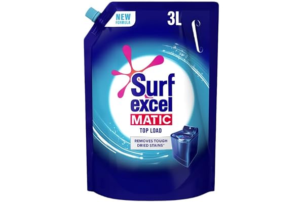 Surf Excel Matic Top Load Liquid Detergent 3kg Refill Specially Designed To Remove Tough Dried Stains, 1st time In Washing Machine