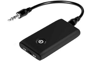 INIVECH Trasmettitore Bluetooth Adattatore AUX Ricevitore - Trasmettitore Bluetooth 5.0 con Adattatore Audio Jack 3.5 mm per TV, Auto, Cuffie, Altoparlante 2 in 1. Adattatore Musicale a Bassa Latenza