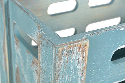 ts-ideen 5er Set Kisten Holztruhe Obstkiste Landhaus Stil Weinkiste Box Aufbewahrung Spielzeug Holzkiste Shabby Blau Kinder Zimmer - 6