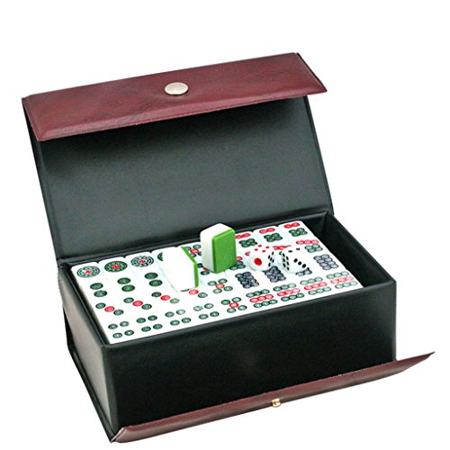 LI JING SHOP - Mini Mahjong Sparrow Card / Travel Hand Rubbing Mahjong / Hand Type Dorm Room Mahjong Card Simple Installation Portable Pocket Lovely Small Hemp Size: 2 * 1.4 * 1.1CM ( Color : Green )