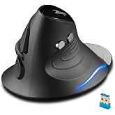 zelotes Kablosuz fare, 2,4 GHz, dikey fare, ergonomik, nano alıcı, &ccedil;ıkarılabilir bilek desteği, ayarlanabilir DPI, bilgisayar