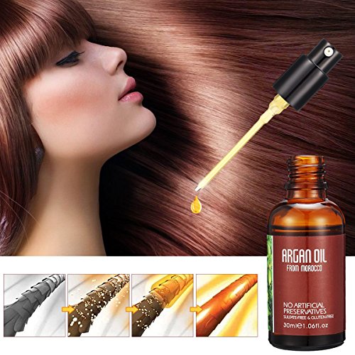 Bio Ätherisches Arganöl Morocco-Öl Haarpflege Haarkur Essenz aus Arganbaum|Intensive Pflege für Trockenes Strapaziertes Kaputtes Sprödes Stumpfes Haar|Glatt Glanz Genährt Heilung Moisturized Revitalisierung Duftend für Alle Haartypen - 2