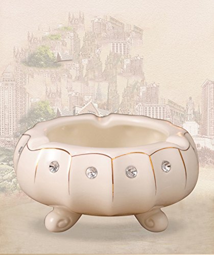 Preisvergleich Produktbild Dekorative Verzierungen - europäischer Stil Wohnzimmer Aschenbecher kreative Persönlichkeit Trend multifunktionale Luxus Couchtisch große niedliche Keramik Aschenbecher nach Hause,Runder Aschenbe,A XCJ