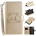 Produktbild Hülle für Sony Xperia XZ, Sony Xperia XZ Hülle / Handyhülle / Schutzhülle / Ledertasche / Tasche / Case / Cover / Flip Brieftasche, Anlike Geprägte Panda für Sony Xperia XZ (5,2 Zoll) Bookstyle Kartenfach Standfunktion Handytasche mit Abnehmbar Handy Lanyard für [Sony Xperia XZ (5,2 Zoll)] - golden