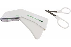 INSGB cucitrice pelle monouso sterili + remover (Set) strumento usa e getta con cucitrice 35 staffe pelle e fiocco di rimozione