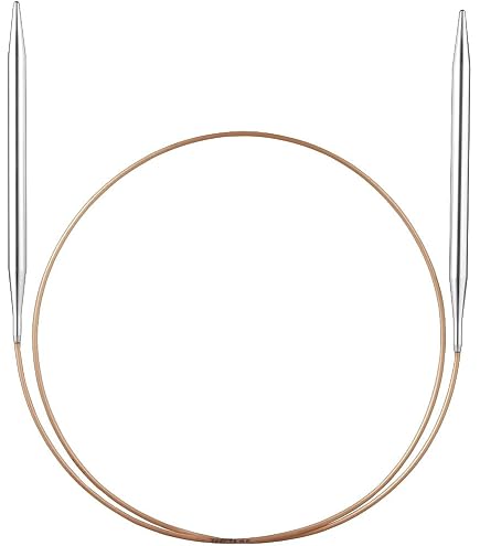 Addi Rundstricknadel Extra Lang – 200 Cm, Stärke 2,0 Mm, Aus Vernickeltem Messing, Mit Goldenem Seil
