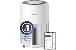 ‎PHILIPS Philips Luftreiniger 900 Serie, HEPA NanoProtect + Aktivkohlefilter, CADR 250m³/h für 65m² Allergiker, leise, intelligent und energieeffizient (AC0950/10), Weiß