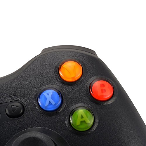 JAMSWALL Xbox 360 Controlador de Gamepad  Mando para PC Windows XP 7 8 10  Negro 