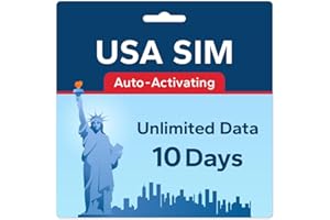TSIM USA SIM-Karte 10 Tage | Unbegrenzte Daten | Hohe Abdeckung Multi-Operator-5G-Netzwerk | Automatische Aktivierung | Nachfüllbarer Plan | Hotspot erlaubt | Nur Daten