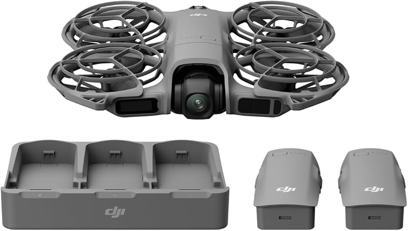 DJI Neo 2 Fly More Combo (Drone Only), 4K Drone With Camera, Palm Takeoff & Landing, Gesture Control, ActiveTrack, Omnidirectional Obstacle Sensing, 3 Batteries