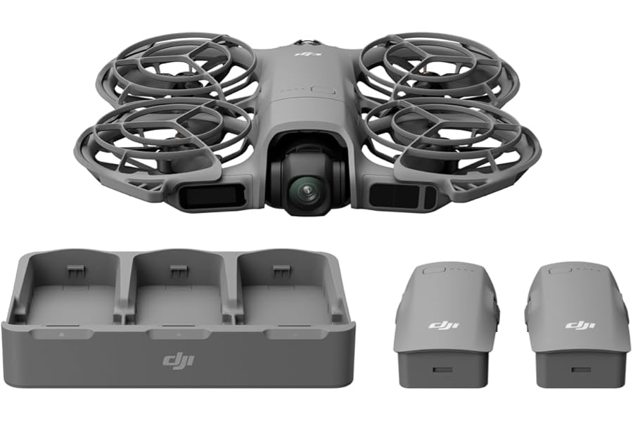 DJI Neo 2 Fly More Combo (Drone Only), 4K Drone With Camera, Palm Takeoff & Landing, Gesture Control, ActiveTrack, Omnidirectional Obstacle Sensing, 3 Batteries