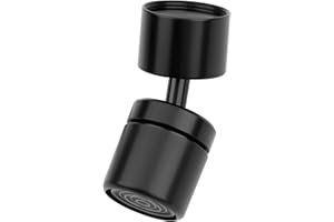 CXXTKCXXLC Aerateur de Robinet Rotatif à 360°, Embout Robinet Cuisinet Universel pour M22, Embout de Robinet pour Robinet Pour Salle de Bain Lavabo et Éviers de Cuisine (Noir)