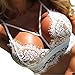 Produktbild Frauen Sexy Verlockend Dessous Rosennie Damen Blumen Spitze Bralette Bustier Crop Top Sheer Dreieck BH Harness BH Elastischen Käfig Crop Tank Weste Cami Unterwäsche Bustier Oberteil (Weiß, M)