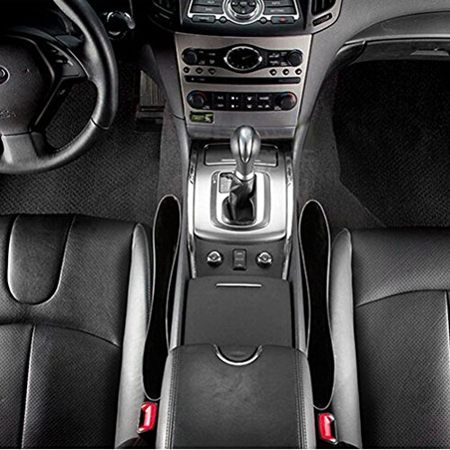 LEORX Autositz Seite Gap Filler Lagerung Pocket Organizer – 2Pcs (schwarz) - 6