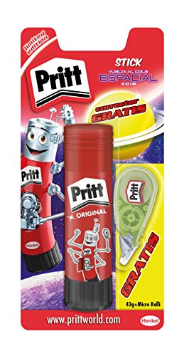 Pritt - Barra adhesiva 43 gr + corrector Micro Rolli 5mm x 7m