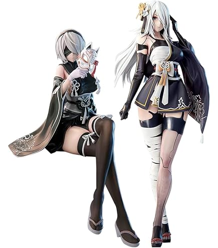 Figurine NieR 2B Style Lapin Girl - PVC Détaillé, Tailles 15/23/27 Cm, Collection Anime Jeu Vidéo