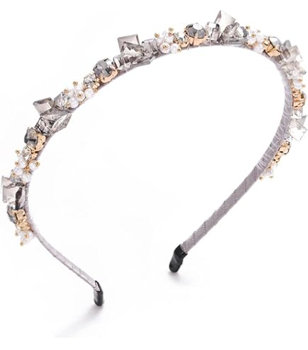 IYOU Fascia Per Capelli Vintage Con Cristalli Verdi, Strass, Larga 12,5 Cm, Accessorio Per Feste E Cerimonie - 4