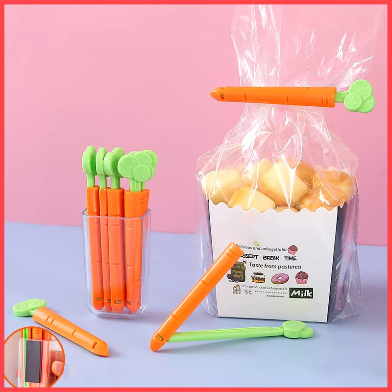 Wolpin 10 Pcs Seal Clip for Packet Sealing: A Cute Carrot Solution for Fresh Food Storage
