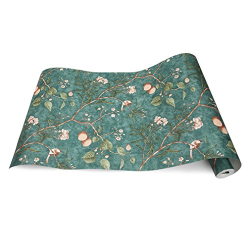 KINLO® Vliestapete Blumen TOP Qualität 10x0.53M Tapete Vlies Modern Tapete Wand für Büro Tapete Muster Papiertapete Retro Fototapete 3d Effekt Wandaufkleber Wasserdicht Wandtapete für Wohnzimmer 2 Jahren Garantie