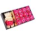 Molie Soap Flower Gift Box with 12pcs Roses and Small Bear Doll for Birthday Wedding Valentine's Day