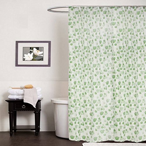 CASA FURNISHINGPVC Plastic Shower Curtain with 8 Hooks Pack of 2; 54x78 inches; 4.5x7 Feet (213CM)