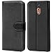 Produktbild Conie Schutzhülle kompatibel mit Nokia 2.1, Schwarze PU Lederhülle Klapphülle Etui Tasche mit Kartenfächer