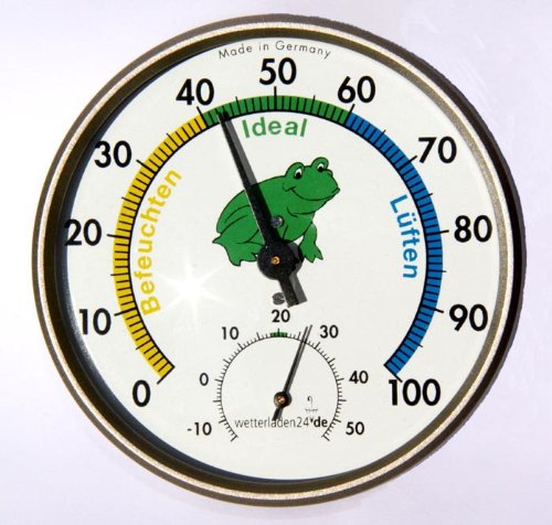 Wetterladen Präzisions Hygrometer Klimafrosch, Mehrfarbig, 100 x 26 mm