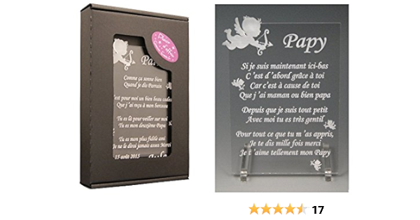 1 Poeme Papy Ange Cl Cadeau Pour La Fete Des Grands Peres Noel Bapteme Anniversaire De Papi Amazon Fr Cuisine Et Maison