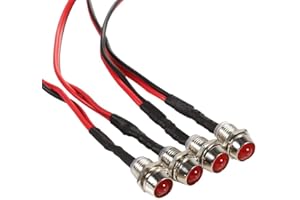 KEENSO Car LED Indicator Light, Universal 12V DC LED Indicator Light Bulbs Led Pilot Panel Indicator Signal Warning Light Lamp for Cars, Van, Trucks(Red)