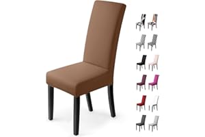 BALLADHOME Stuhlhussen 4Stück,Stretch-Stuhlbezug elastische moderne Husse Elasthan Stretchhusse Stuhlbezug Stuhlüberzug.bi-elastic Spannbezug,sehr pflegeleicht und langlebig Universal(4 StückSilber-Beige-stein)