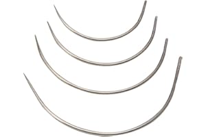 Yushu - Aghi cucito a mano, kit di riparazione per tappezzeria, trapuntatura 4 pezzi curvo 3 4 5 6 cm, aghi curvi resistenti, per tappeti divani cuscini a maglia, forte e pratico