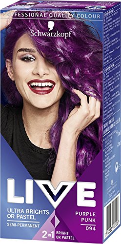 Schwarzkopf Live Ultra Bright or Pastel Colouration, Purple Punk Number 094 - Pack of 3