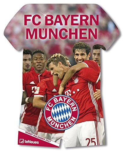 FC Bayern Trikotkalender 2017 - Bayern Kalender, Fankalender Fußball, Fußball Kalender, FC Bayern München Kalender - 34 x 42 cm