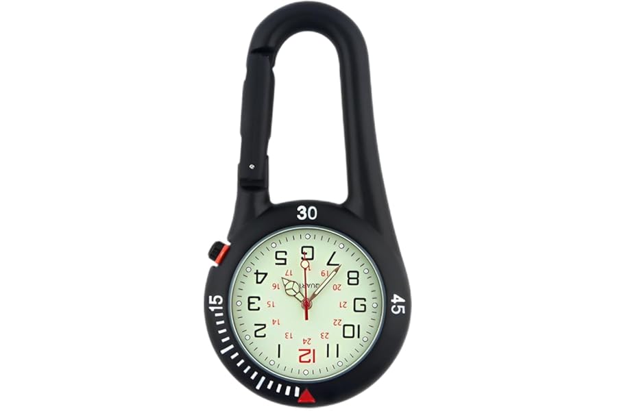 Fob Watches for Nurses, Luminous Nurses Fob Watch Women's Pocket& Fob Watches, Digital Fob Watch Paramedic Accessories Nurse Watch, Portable Carabiner Watch Carabiner Watch for Outdoor Workers Nurse