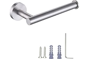 ‎HETTECY Uchwyt na papier toaletowy SUS304 uchwyt na rolkę papieru toaletowego ze stali nierdzewnej dozownik rolki chusteczek montowany na ścianie uchwyt na rolkę papieru toaletowego do hotelu łazienki kuchni toalety